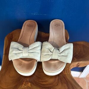 Women’s UGG Joan Suede Treadlite Mint Green Color Platform Sandals Size 9